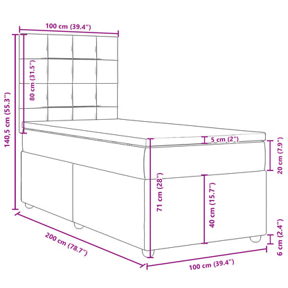 Boxspringbett mit Matratze Schwarz 100x200 cm Stoff