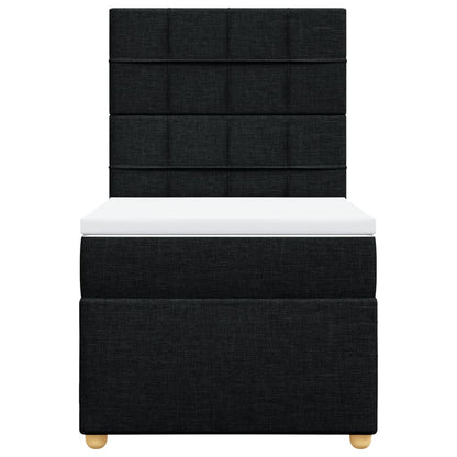 Boxspringbett mit Matratze Schwarz 100x200 cm Stoff