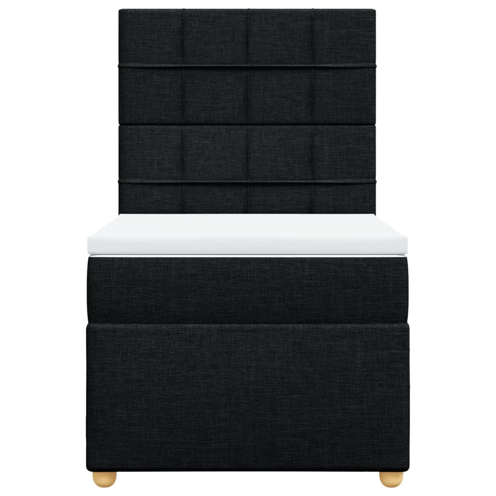 Boxspringbett mit Matratze Schwarz 100x200 cm Stoff