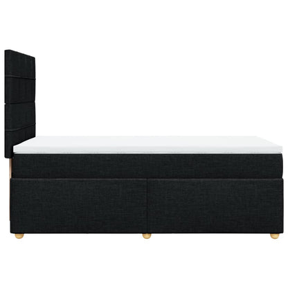 Boxspringbett mit Matratze Schwarz 100x200 cm Stoff