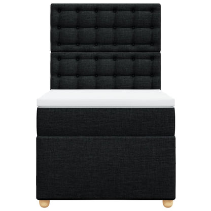 Boxspringbett mit Matratze Schwarz 100x200 cm Stoff