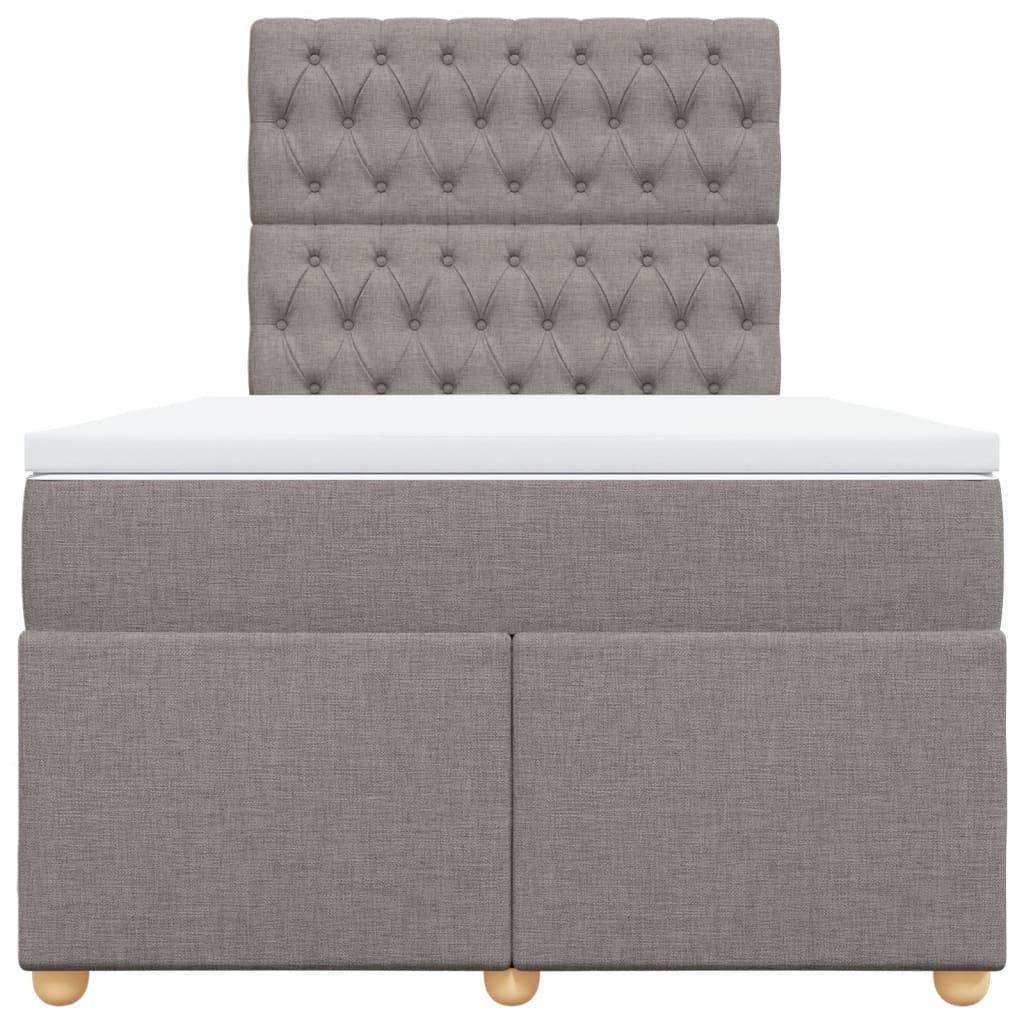 Boxspringbett mit Matratze Taupe 120x200 cm Stoff