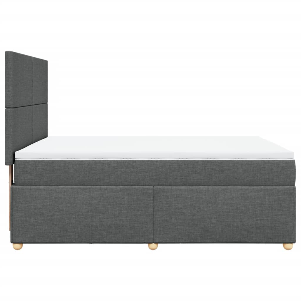 Boxspringbett mit Matratze Dunkelgrau 140x190 cm Stoff