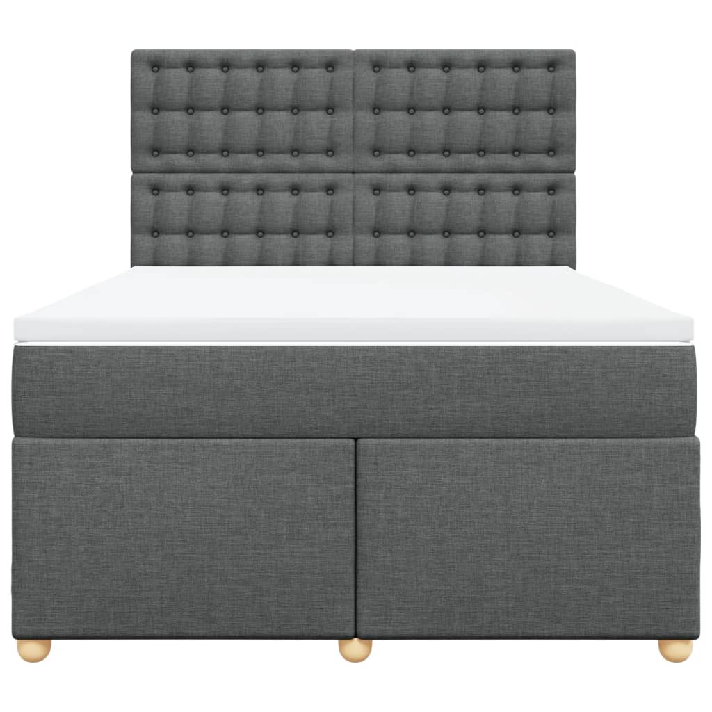 Boxspringbett mit Matratze Dunkelgrau 140x190 cm Stoff