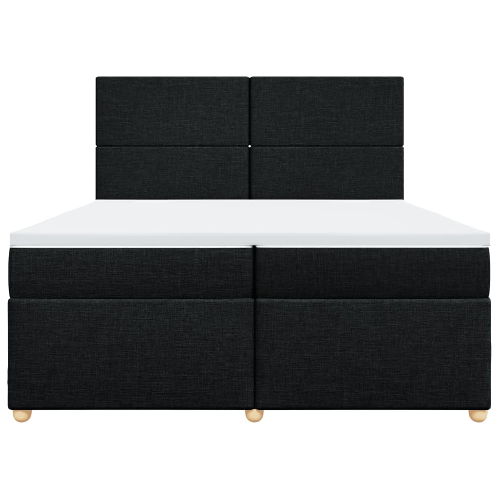Boxspringbett mit Matratze Schwarz 200x200 cm Stoff