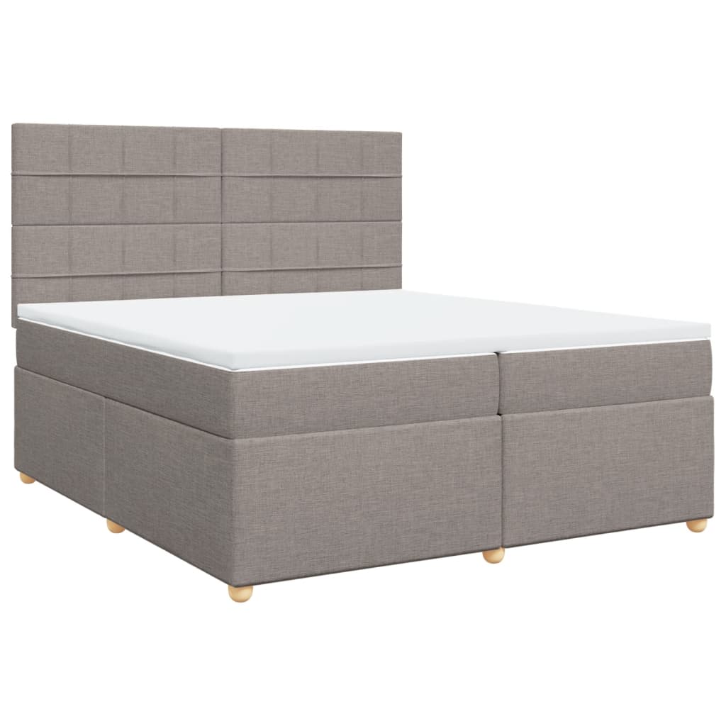 Box spring bed with mattress taupe 200x200 cm fabric