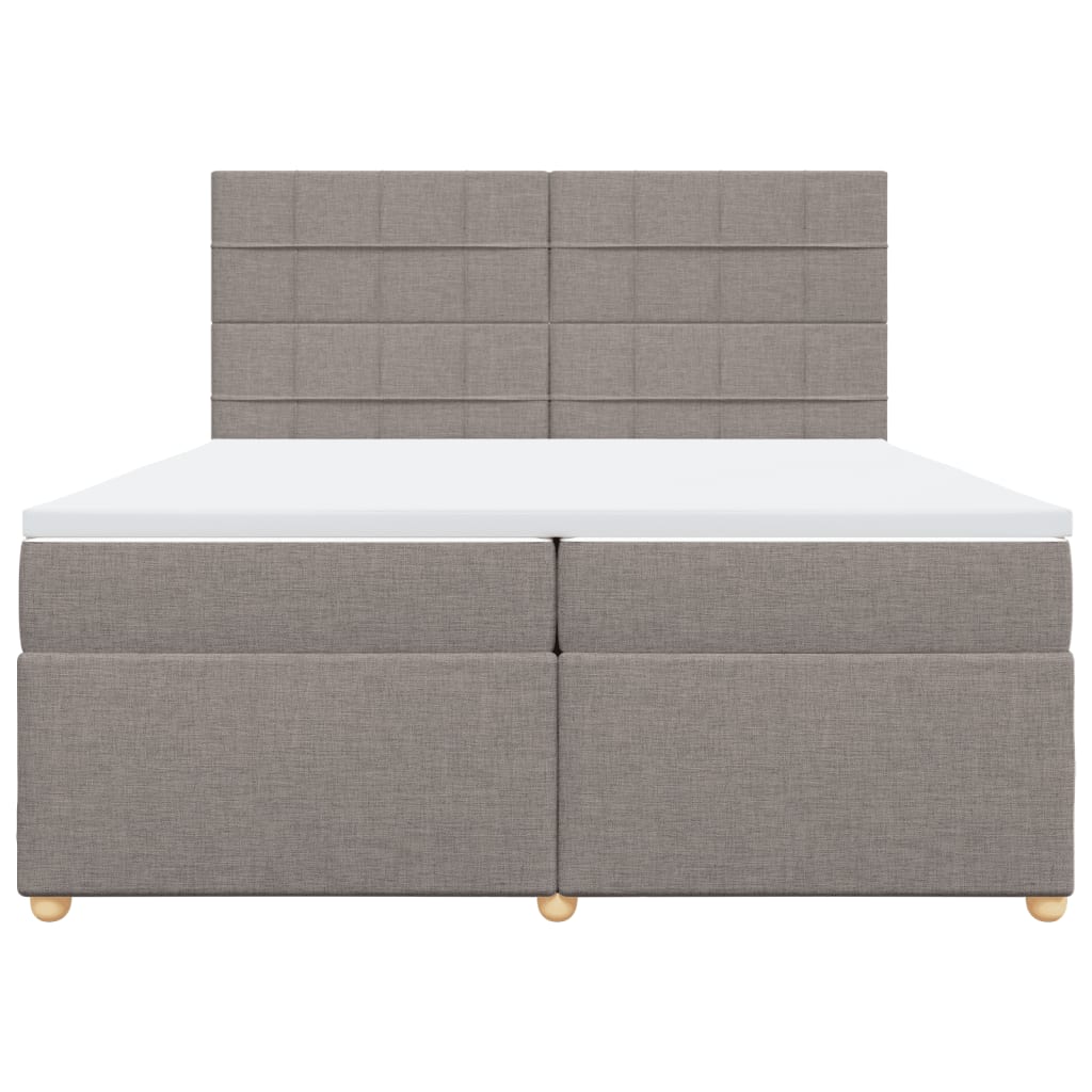 Box spring bed with mattress taupe 200x200 cm fabric