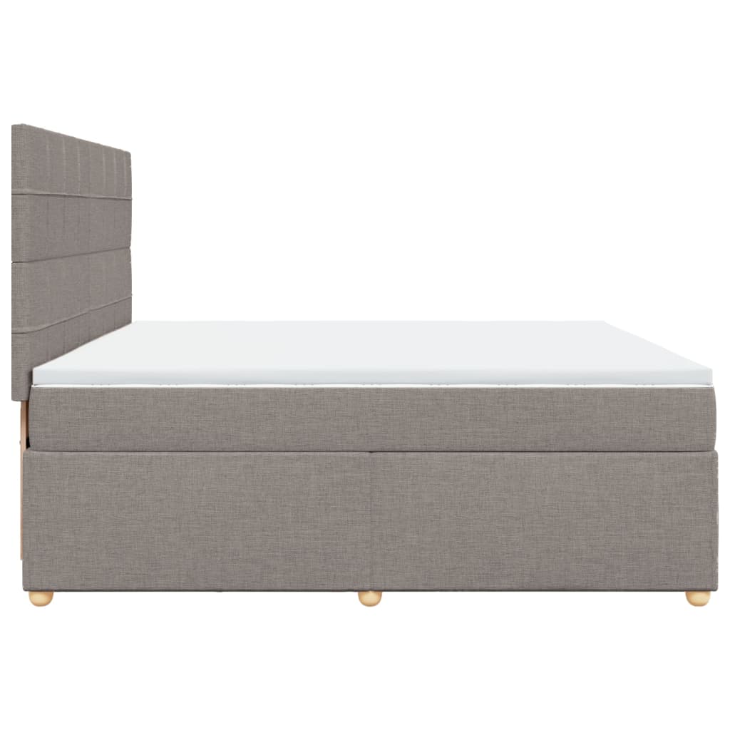 Box spring bed with mattress taupe 200x200 cm fabric
