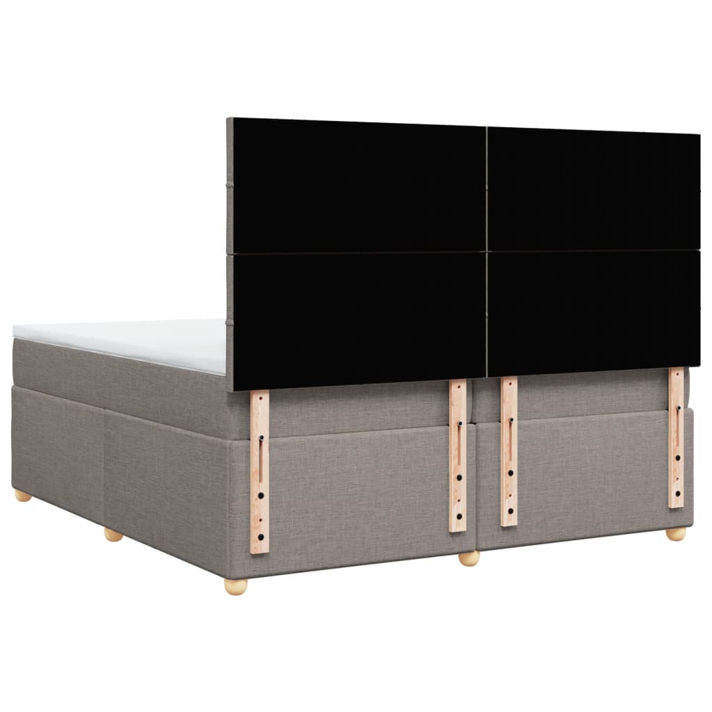 Box spring bed with mattress taupe 200x200 cm fabric