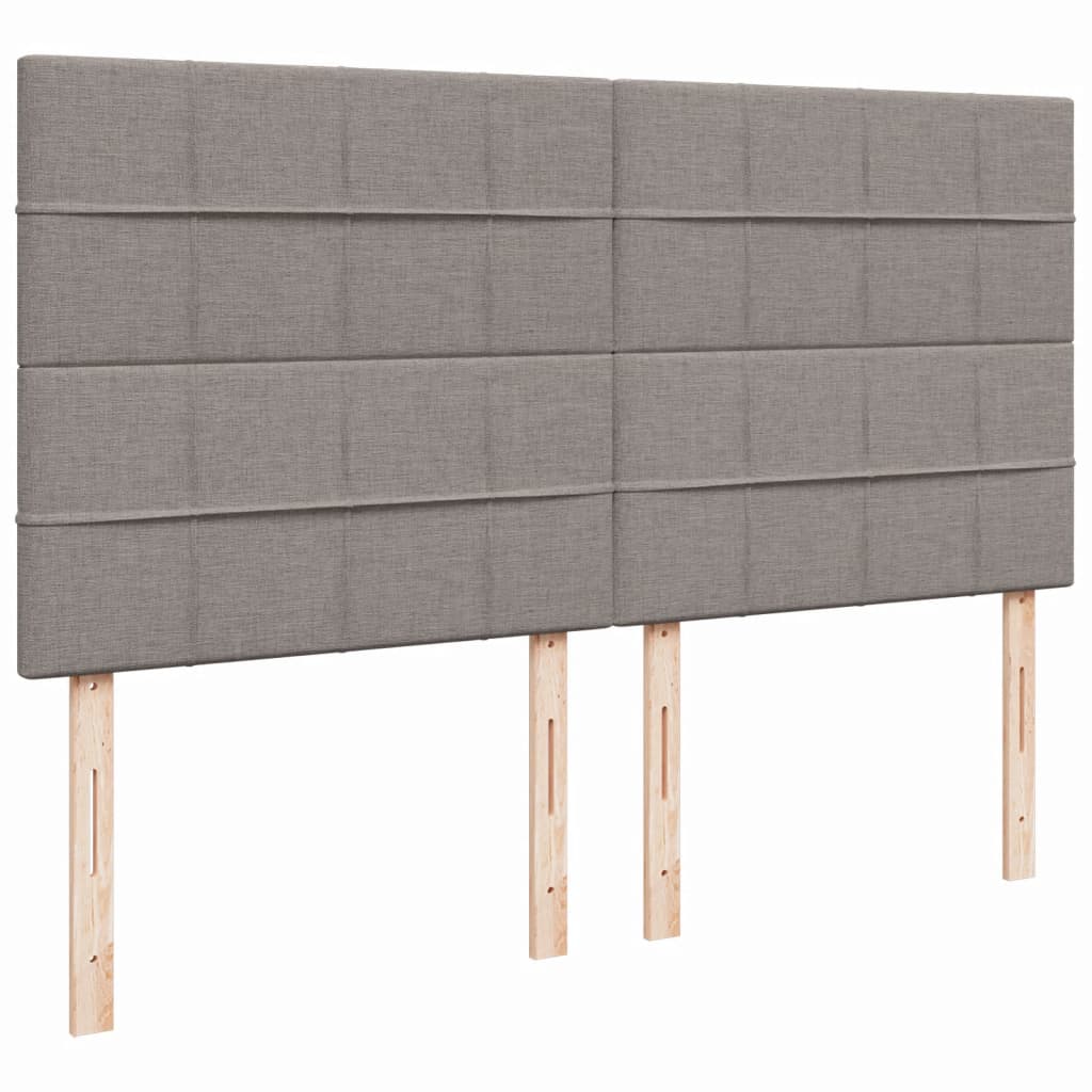 Box spring bed with mattress taupe 200x200 cm fabric
