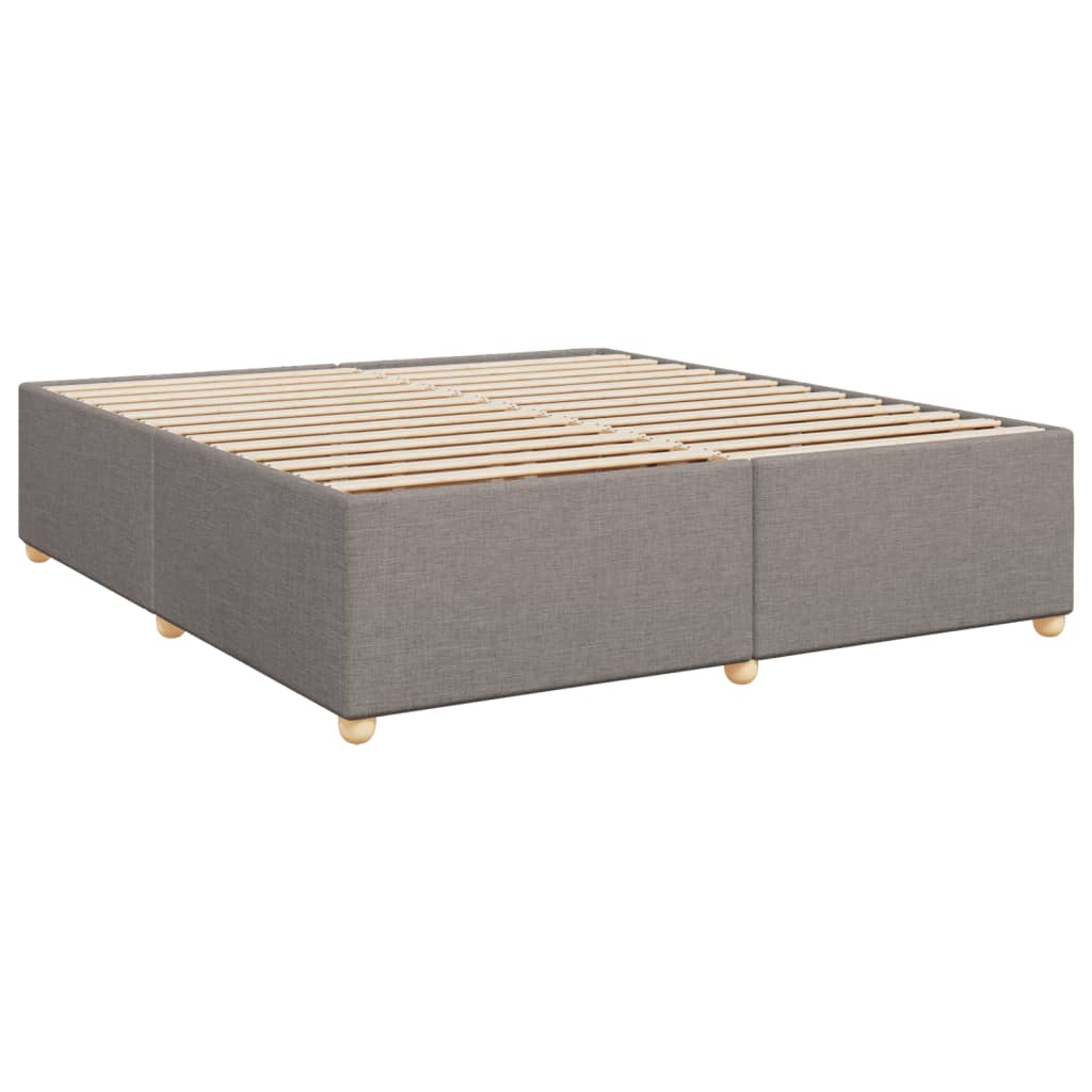 Box spring bed with mattress taupe 200x200 cm fabric