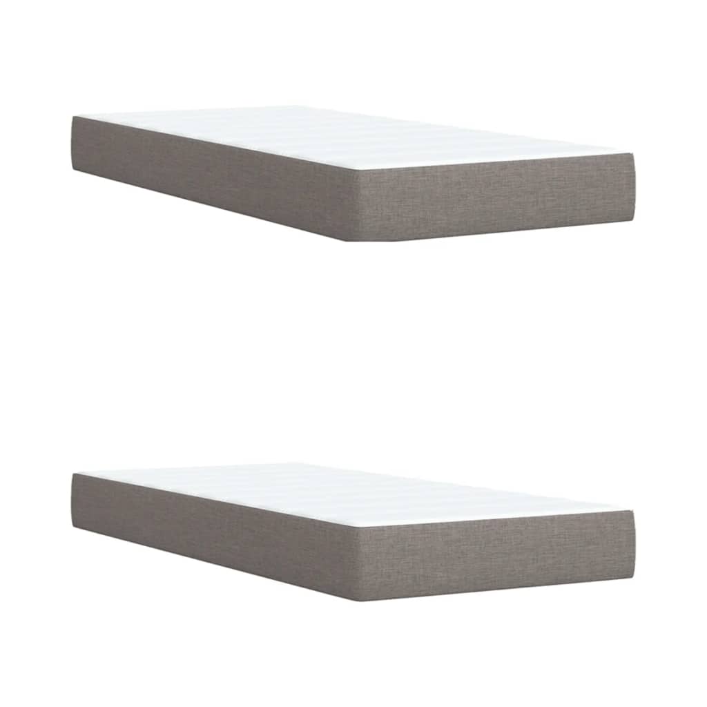 Box spring bed with mattress taupe 200x200 cm fabric