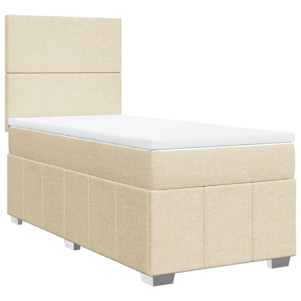 Boxspringbett mit Matratze Creme 80x200 cm Stoff