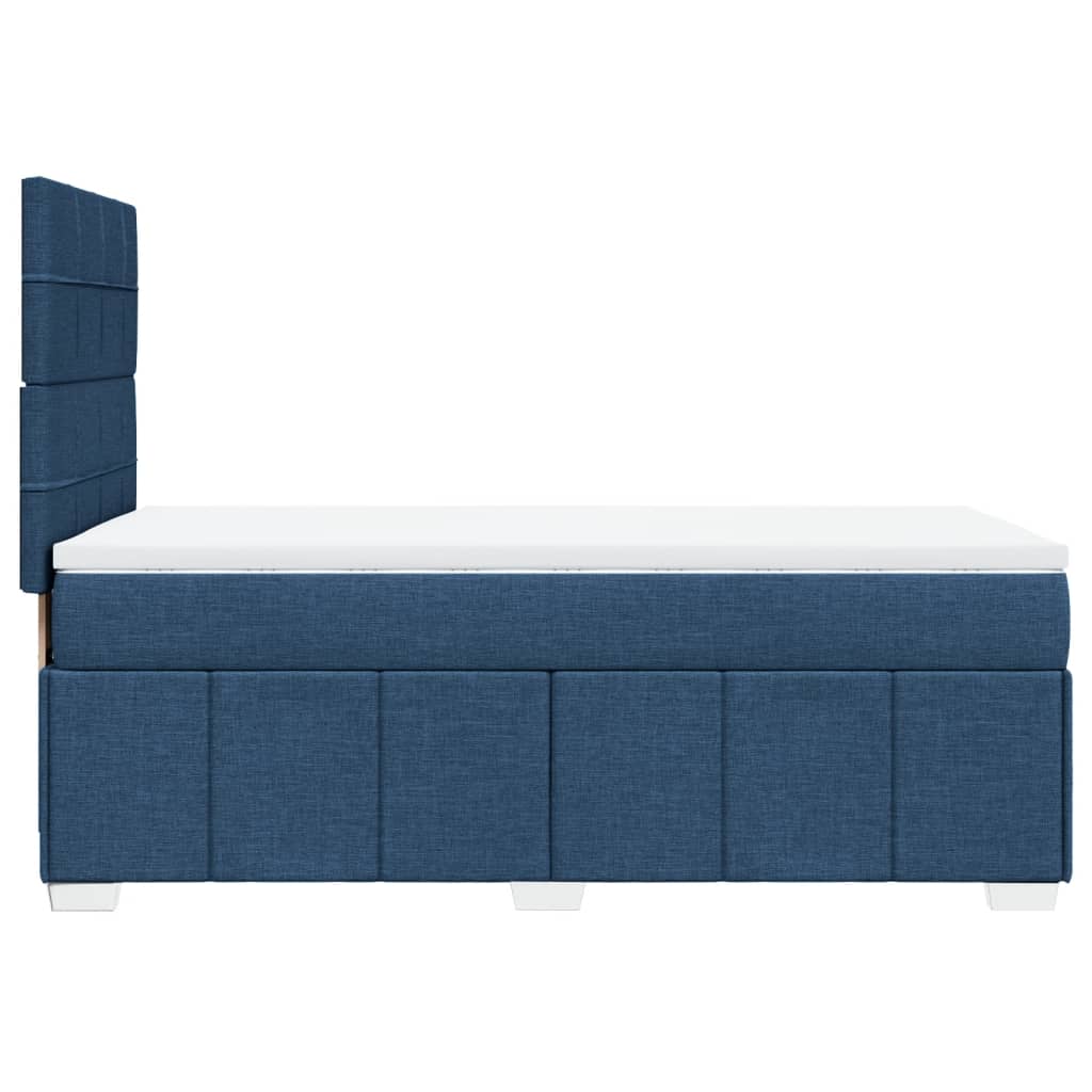 Boxspringbett mit Matratze Blau 80x200 cm Stoff