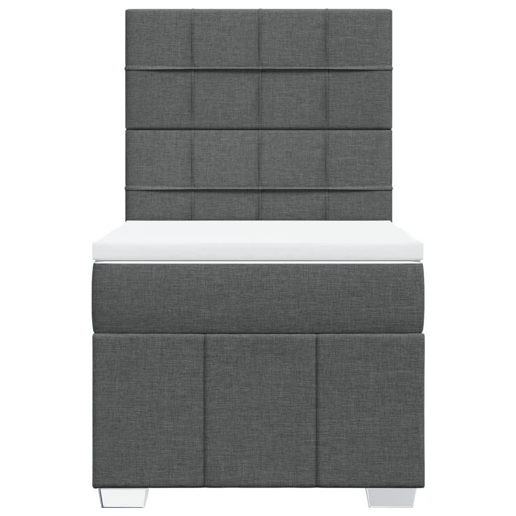 Boxspringbett mit Matratze Dunkelgrau 90x190 cm Stoff