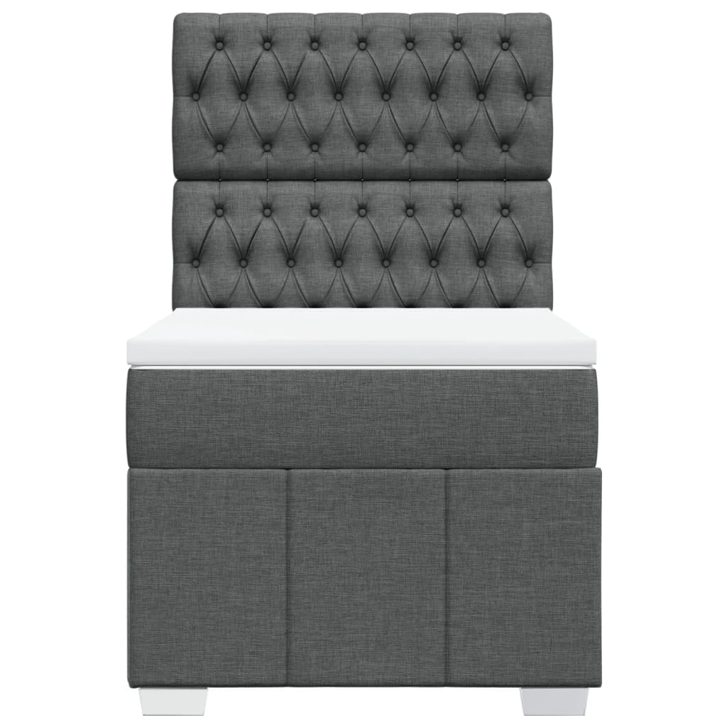 Boxspringbett mit Matratze Dunkelgrau 90x190 cm Stoff