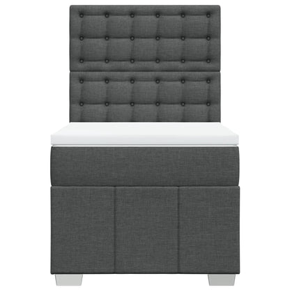Boxspringbett mit Matratze Dunkelgrau 90x190 cm Stoff
