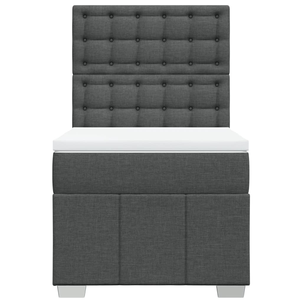 Boxspringbett mit Matratze Dunkelgrau 90x190 cm Stoff