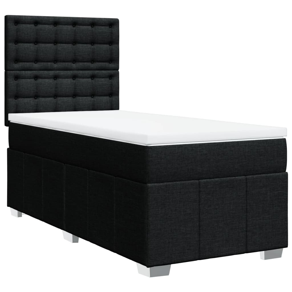 Boxspringbett mit Matratze Schwarz 90x190 cm Stoff