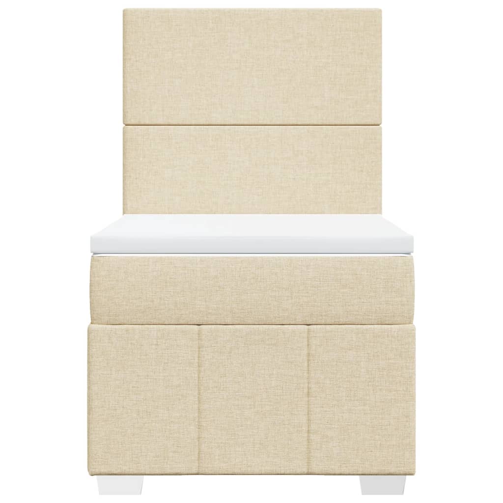 Boxspringbett mit Matratze Creme 90x200 cm Stoff