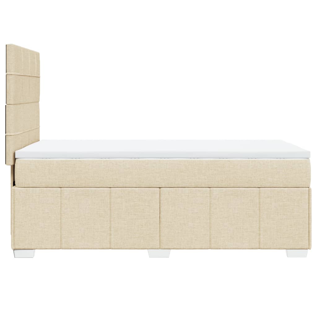 Boxspringbett mit Matratze Creme 90x200 cm Stoff