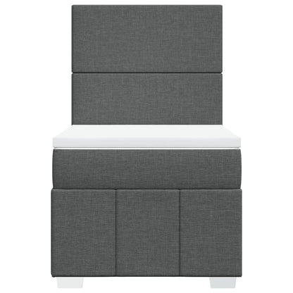 Boxspringbett mit Matratze Dunkelgrau 100x200 cm Stoff