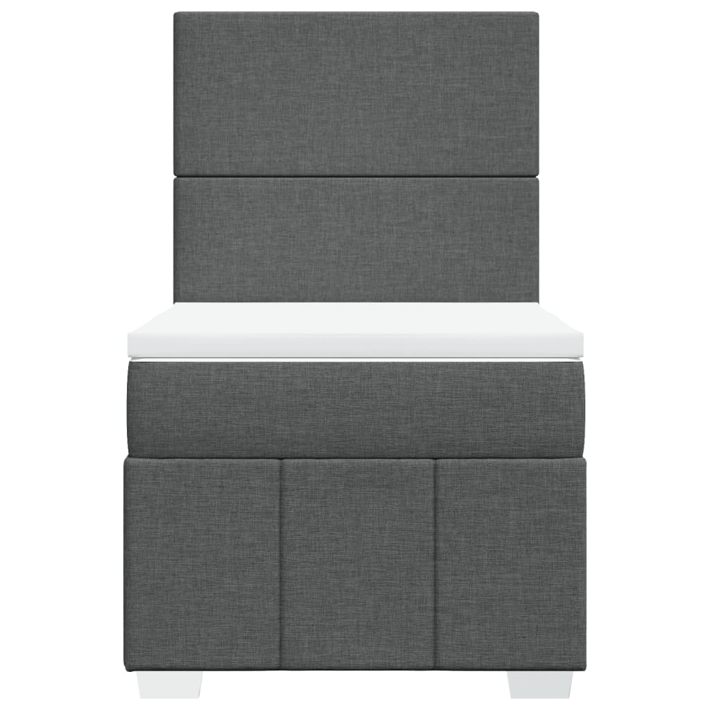 Boxspringbett mit Matratze Dunkelgrau 100x200 cm Stoff