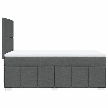 Boxspringbett mit Matratze Dunkelgrau 100x200 cm Stoff