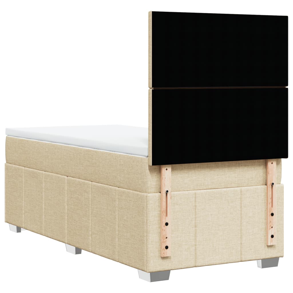 Boxspringbett mit Matratze Creme 100x200 cm Stoff