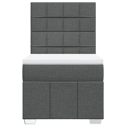 Boxspringbett mit Matratze Dunkelgrau 100x200 cm Stoff