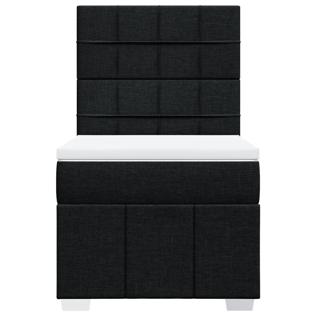 Boxspringbett mit Matratze Schwarz 100x200 cm Stoff