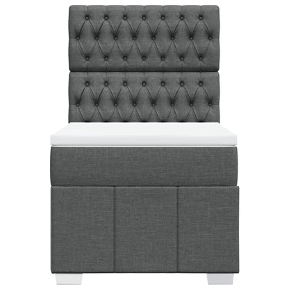 Boxspringbett mit Matratze Dunkelgrau 100x200 cm Stoff