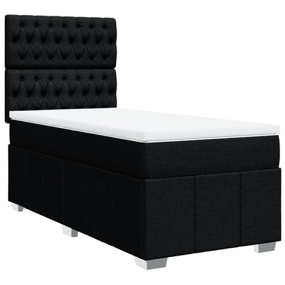Boxspringbett mit Matratze Schwarz 100x200 cm Stoff