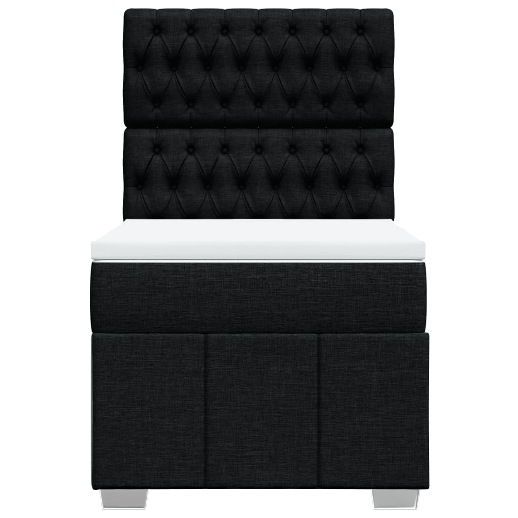 Boxspringbett mit Matratze Schwarz 100x200 cm Stoff