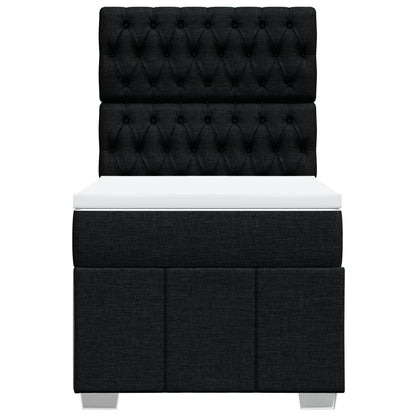 Boxspringbett mit Matratze Schwarz 100x200 cm Stoff