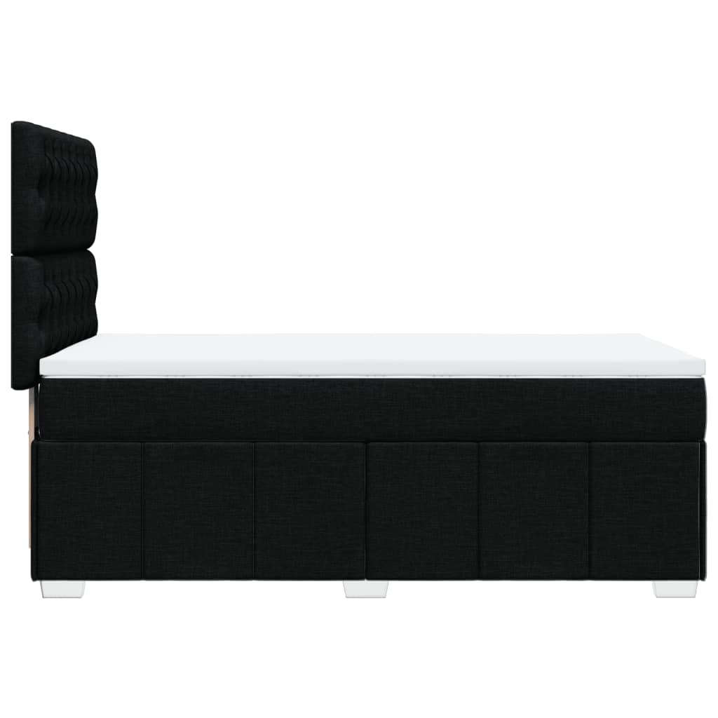 Boxspringbett mit Matratze Schwarz 100x200 cm Stoff