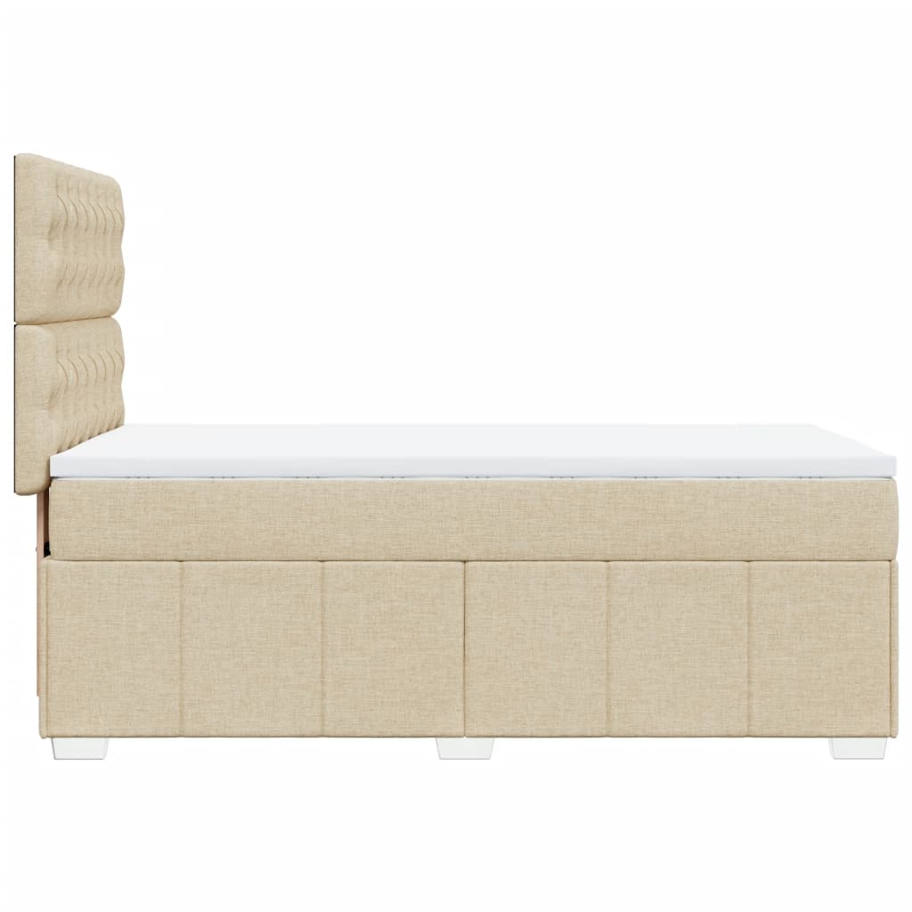 Boxspringbett mit Matratze Creme 100x200 cm Stoff