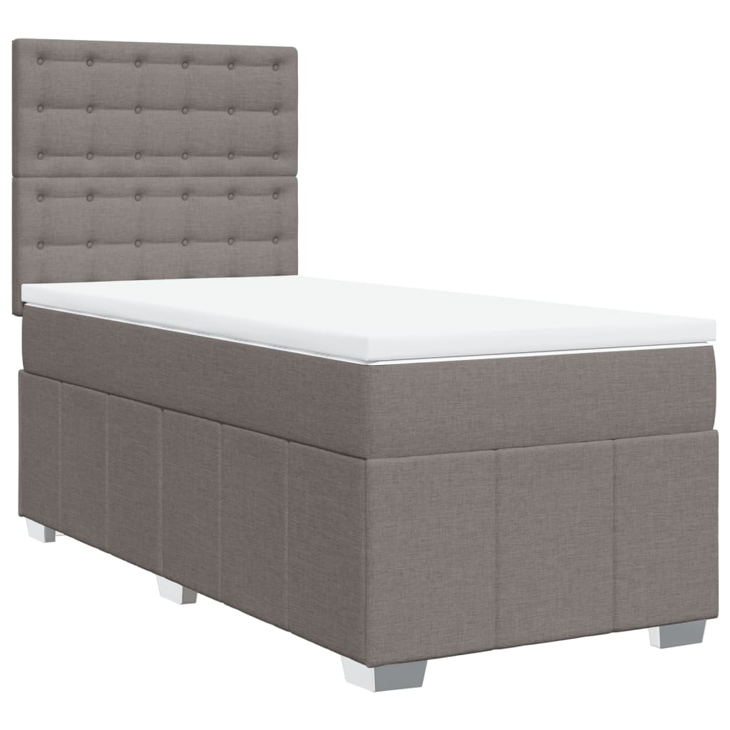 Boxspringbett mit Matratze Taupe 100x200 cm Stoff