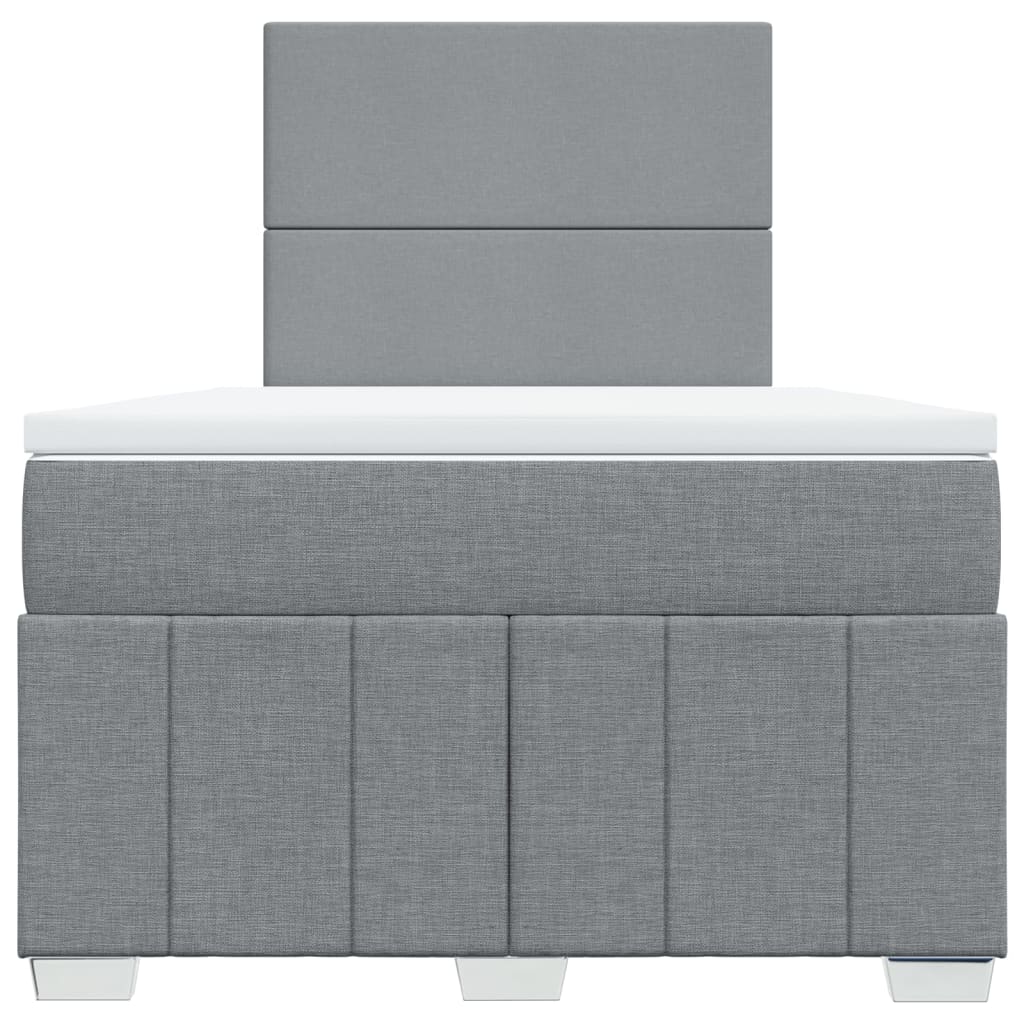 Boxspringbett mit Matratze Hellgrau 120x190 cm Stoff