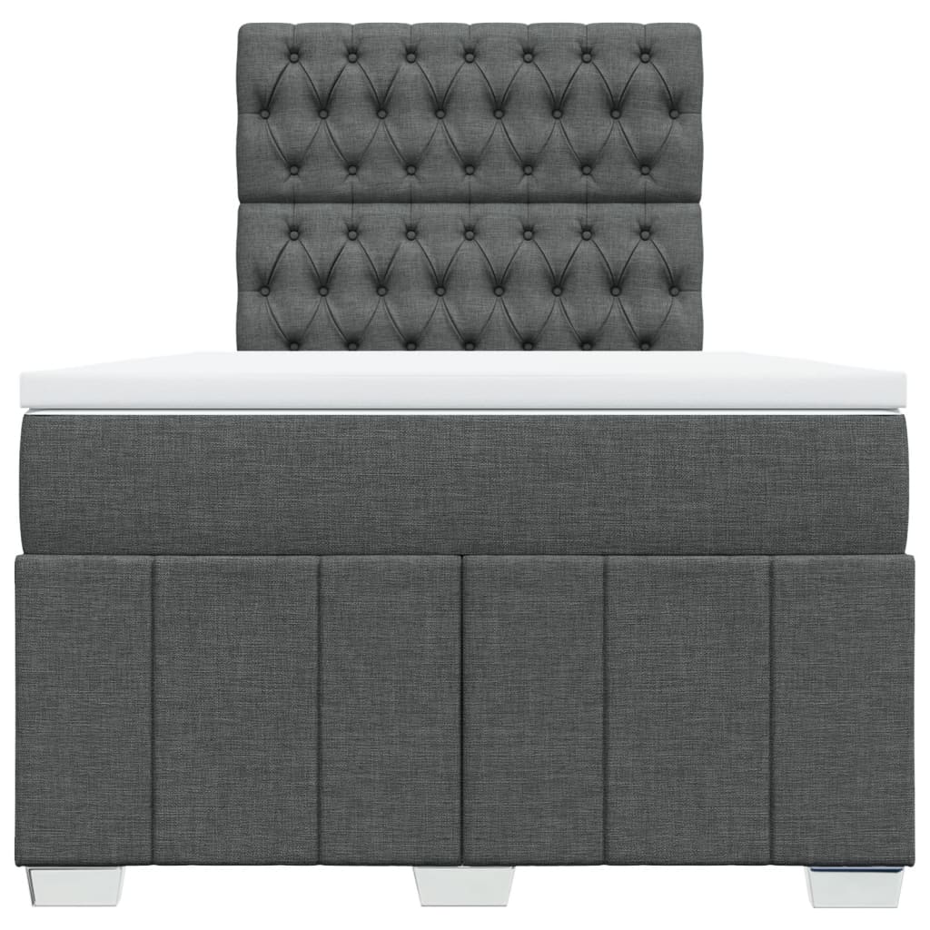 Boxspringbett mit Matratze Dunkelgrau 120x190 cm Stoff