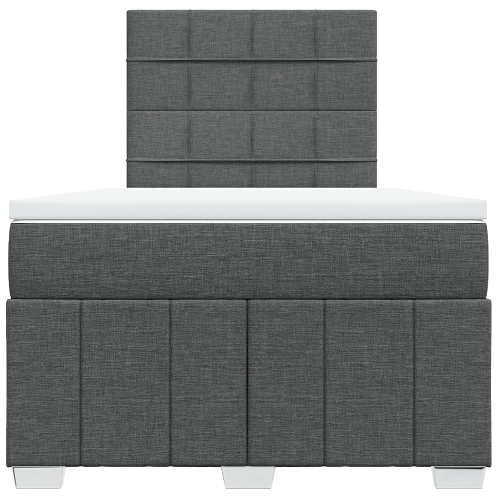 Boxspringbett mit Matratze Dunkelgrau 120x200 cm Stoff