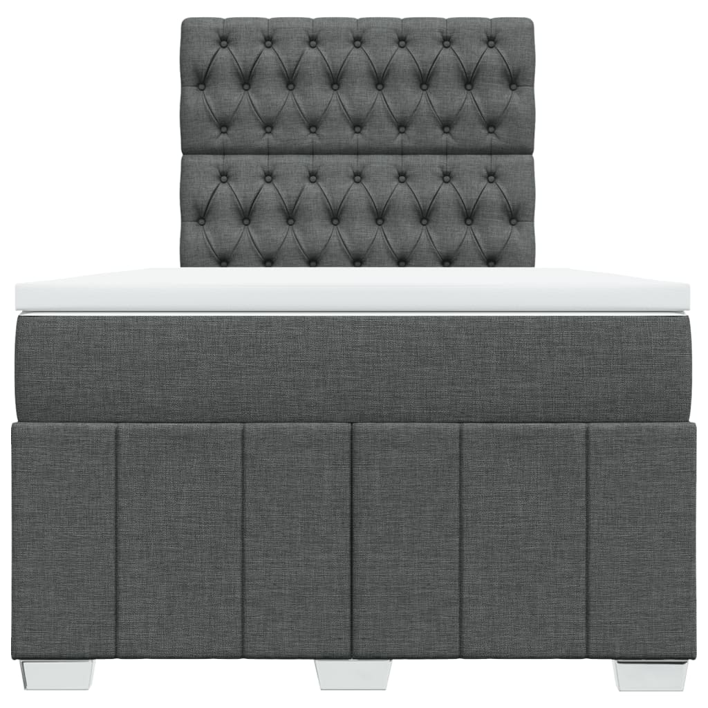 Boxspringbett mit Matratze Dunkelgrau 120x200 cm Stoff