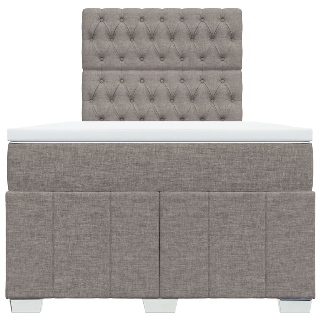 Boxspringbett mit Matratze Taupe 120x200 cm Stoff