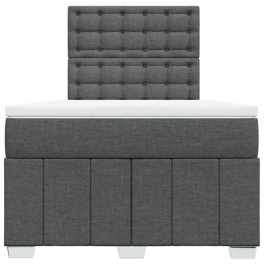 Boxspringbett mit Matratze Dunkelgrau 120x200 cm Stoff