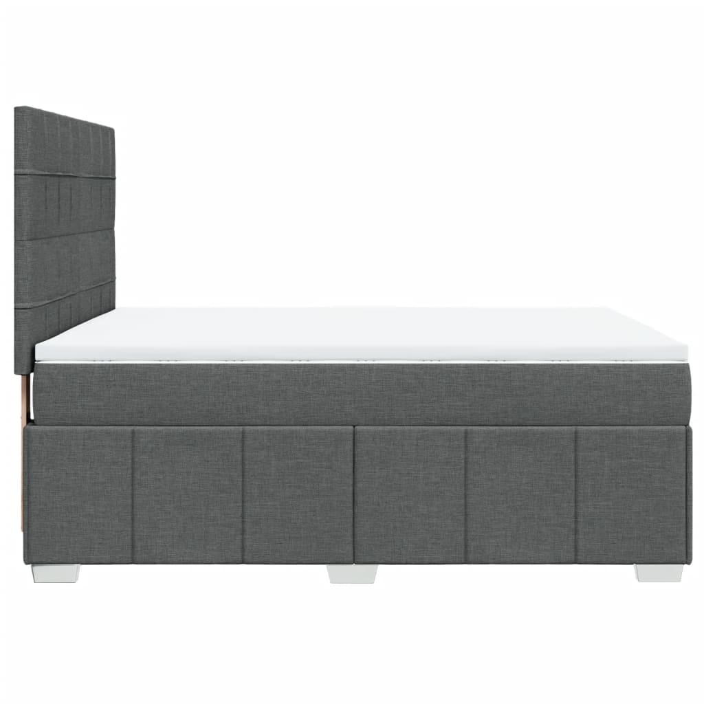 Boxspringbett mit Matratze Dunkelgrau 140x190 cm Stoff