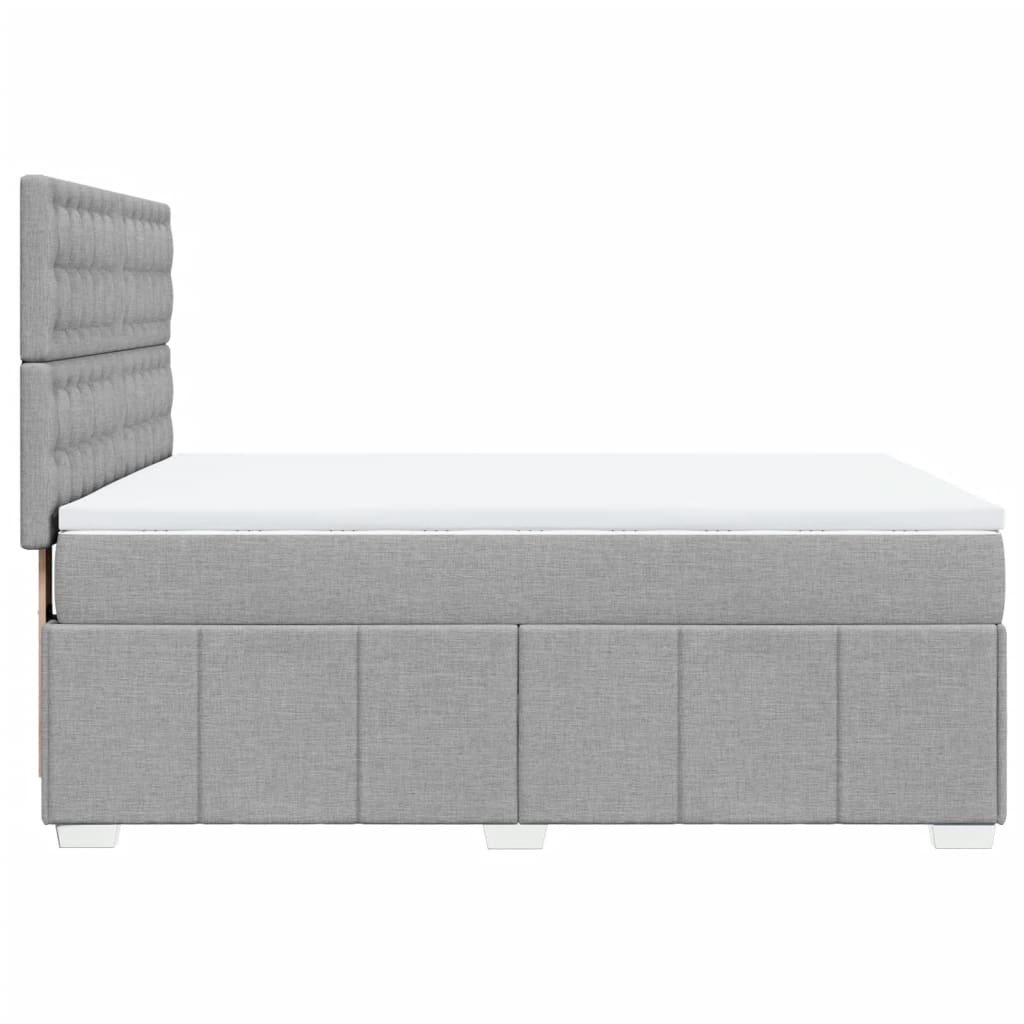 Boxspringbett mit Matratze Hellgrau 140x190 cm Stoff