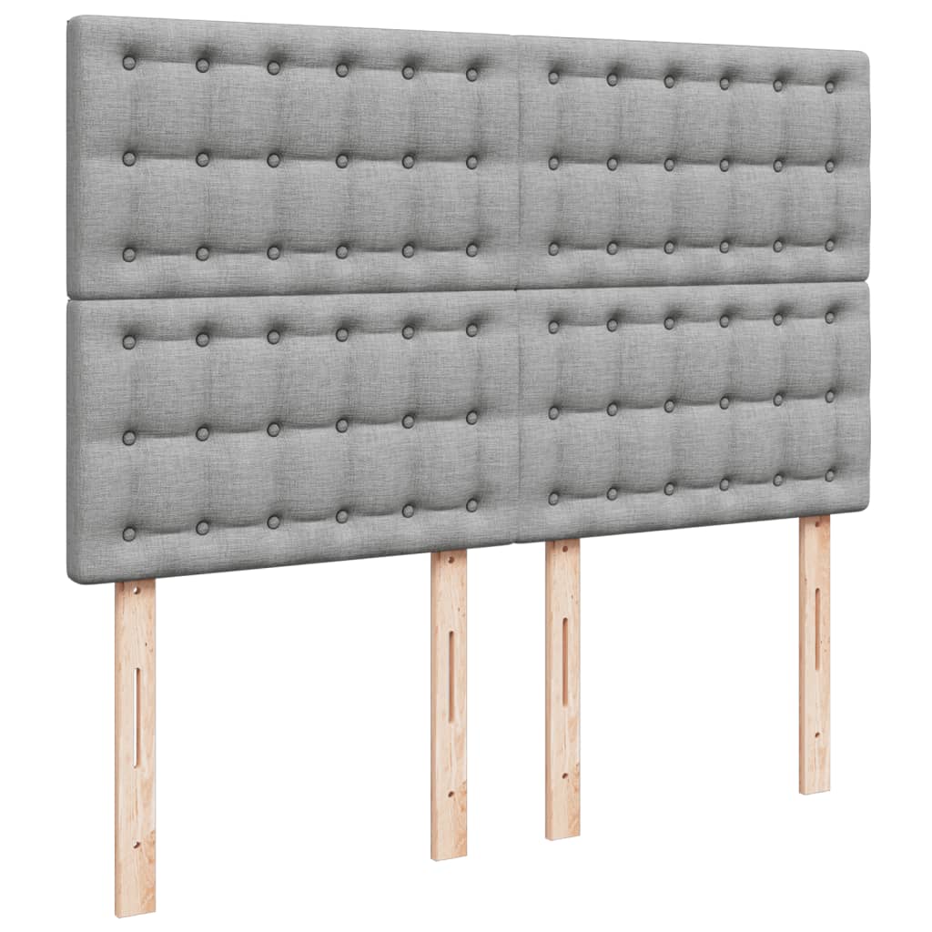 Boxspringbett mit Matratze Hellgrau 140x190 cm Stoff