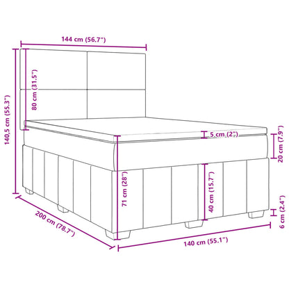 Boxspringbett mit Matratze Hellgrau 140x200 cm Stoff