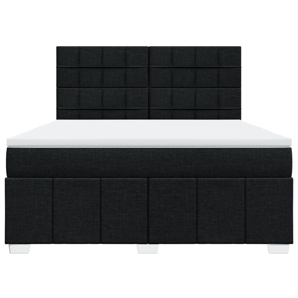 Boxspringbett mit Matratze Schwarz 180x200 cm Stoff