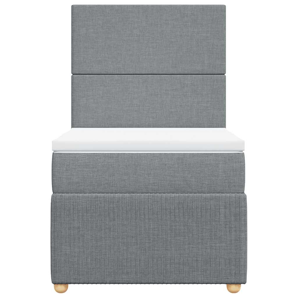 Boxspringbett mit Matratze Hellgrau 80x200 cm Stoff